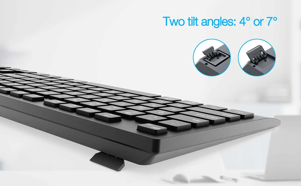 Klaviatūra Gembird KBS-WPS-02 Dual-mode slim wireless desktop set, 2.4G+BT, US išdėstymas
