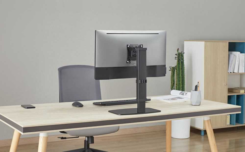 Laikiklis Gembird MS-D1ST-02 Height adjustable full-motion monitorius desk stand, 17"-32", juodas