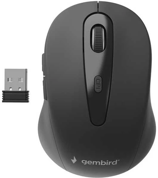 GEMBIRD MUSW-6B-01 Gembird Optinė belaidė pelė MUSW-6B-01, 1600 DPI, nano USB, juodas