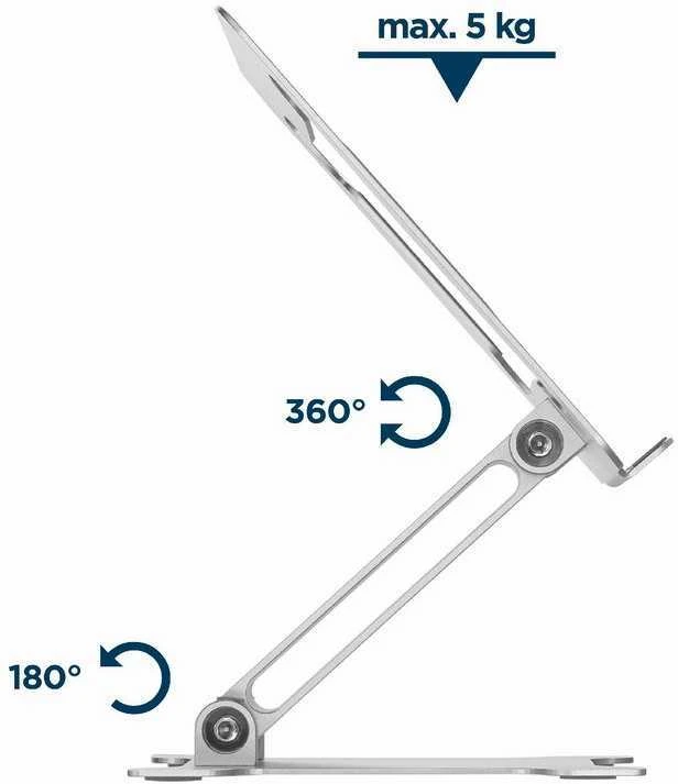 Gembird Foldable notebook riser stand | NBS-D1-03 | Sidabrinis