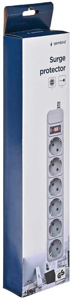 Gembird | Power Cube viršįtampių apsauga | SPG6-B-10C | Apsauga nuo viršįtampių Power Cube, 6 lizdai, 10 pėdų PURE POWERApsaugo vertingą įrangą nuo žalingų galios šuoliųTinka daug energijos vartojantiems įrenginiams Apsauga nuo perkrovosSaugus vaikams