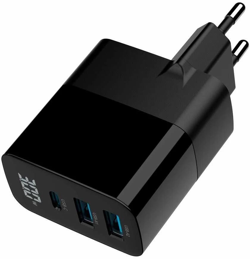 Gembird TA-UC-PDQC30LCD-BK-02 mobiliųjų įrenginių įkroviklis Universalus Juodas AC Greitas įkrovimas Vidaus patalpoms