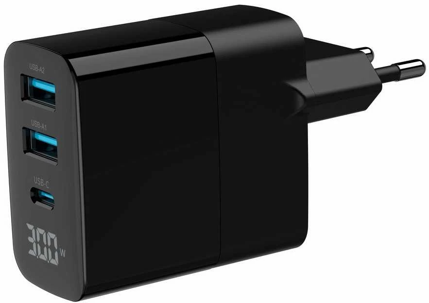Gembird TA-UC-PDQC30LCD-BK-02 mobiliųjų įrenginių įkroviklis Universalus Juodas AC Greitas įkrovimas Vidaus patalpoms
