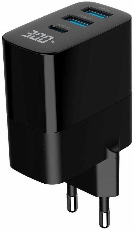 Gembird TA-UC-PDQC30LCD-BK-02 mobiliųjų įrenginių įkroviklis Universalus Juodas AC Greitas įkrovimas Vidaus patalpoms