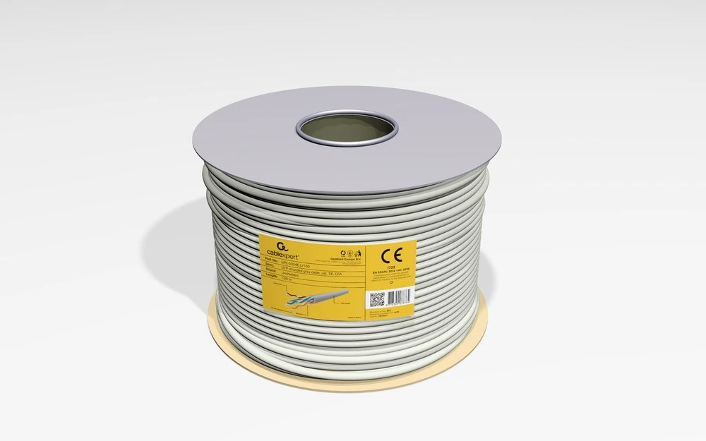 GEMBIRD UPC-5004E-L/100 Gembird UTP suvytas kabelis, kat. 5e, AWG 24, CCA, 100m, pilka