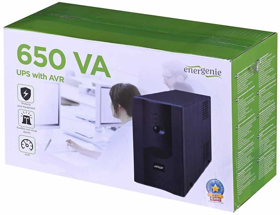 Gembird „EnerGenie“ | Nepertraukiamo maitinimo šaltinis (UPS) UPS-PC-652A su AVR | 650 VA | 220 V | 220 V