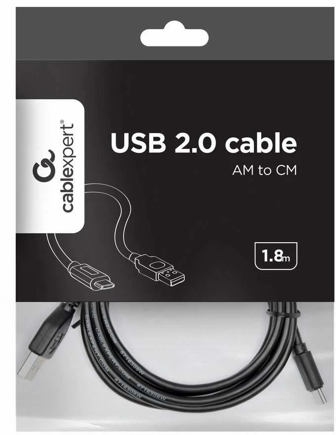 Gembird Cablexpert | USB 2.0 AM–C tipo laidas (AM/CM), 1,8 m