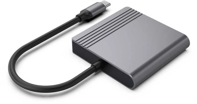 Gembird A-CM-HDMIFDPF-01 USB-C į HDMI + DP adapteris, 4K 60Hz, juodas