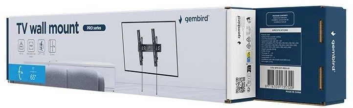 Gembird WM-65T-PRO-01 televizoriaus sieninis laikiklis, PRO serijos (pakreipiamas), 32”-65”, juodas