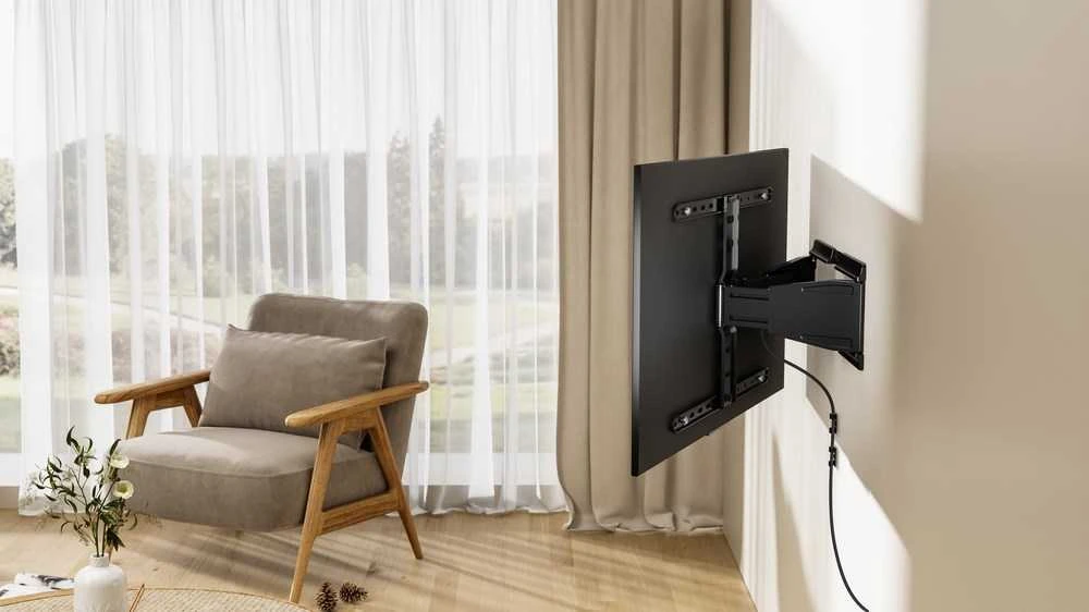 Gembird WM-90ST-02 televizoriaus sieninis laikiklis su pilno judesio funkcija, 43”-90”, juodas