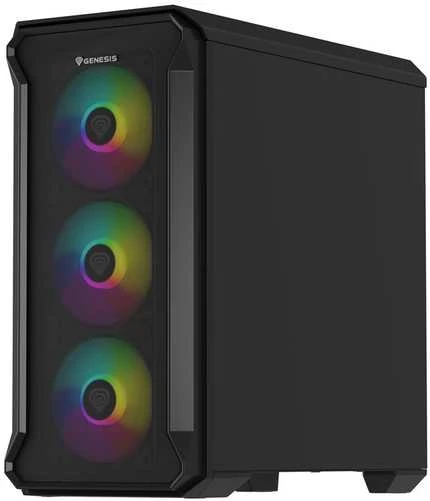 GENESIS IRID 503 ARGB Pc case, Micro tower, 2xUSB 2.0, 2x Jack, 1xUSB 3.0, Juodas | Genesis | IRID 503 ARGB | Juodas | ATX