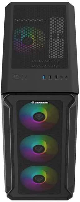 GENESIS IRID 503 ARGB Pc case, Micro tower, 2xUSB 2.0, 2x Jack, 1xUSB 3.0, Juodas | Genesis | IRID 503 ARGB | Juodas | ATX