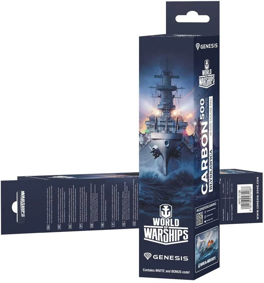 NATEC GENESIS Pelės kilimėlis Carbon 500 M World of Warships 300x250mm
