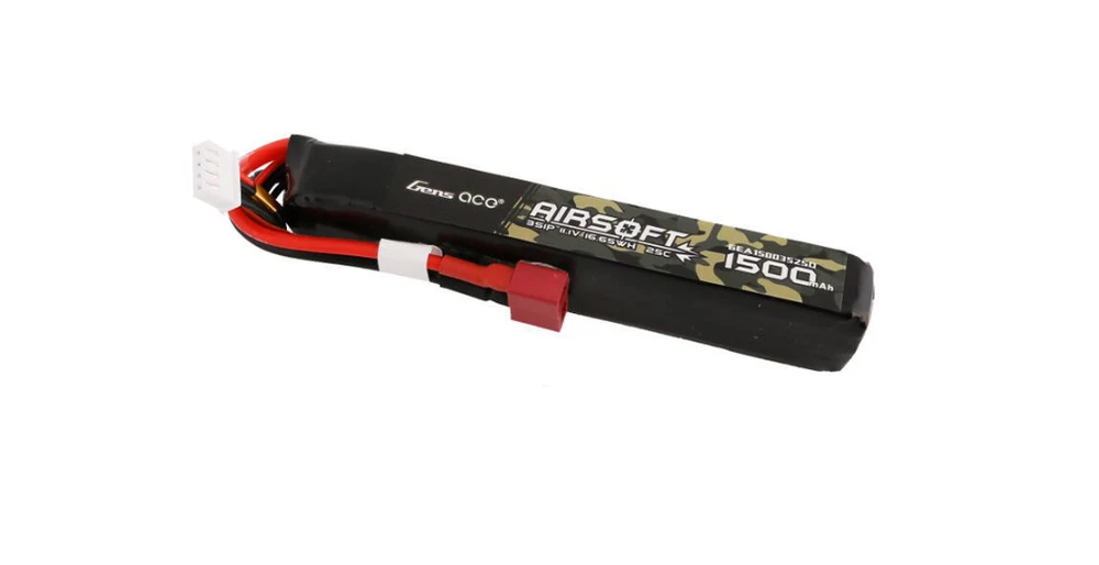 Gens ace 25C 1500mAh 3S1P 11.1V Airsoft Gun Lipo baterija su T kištuku