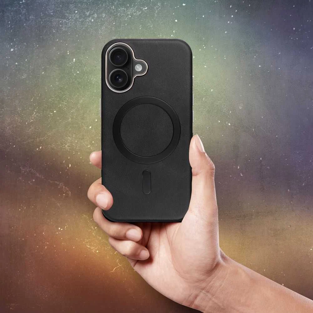OEM dėklas, skirtas iPhone 16, „Gentleman Mag Cover“, suderinamas su „MagSafe“ (juodas)