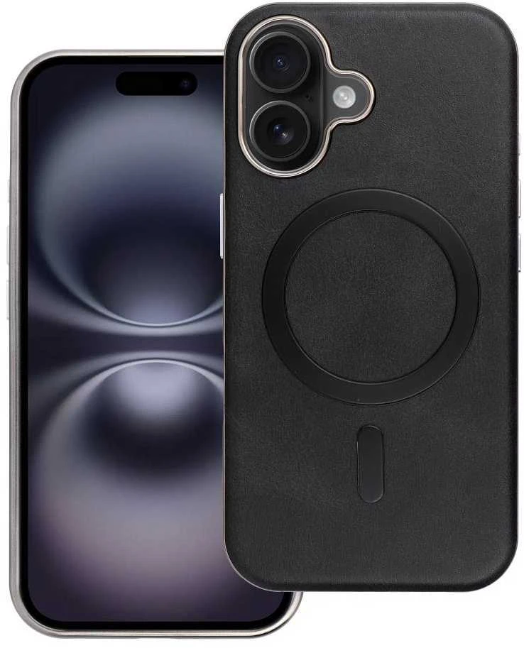 OEM dėklas, skirtas iPhone 16, „Gentleman Mag Cover“, suderinamas su „MagSafe“ (juodas)