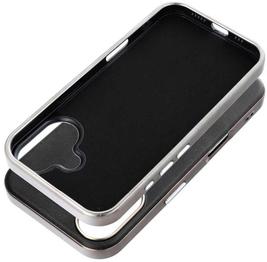 OEM dėklas, skirtas iPhone 16, „Gentleman Mag Cover“, suderinamas su „MagSafe“ (juodas)