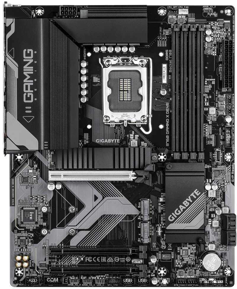 „GIGABYTE B760 GAMING X GEN5“ pagrindinė plokštė – palaiko 14-os kartos „Intel Core“ procesorius, 8+1+1 fazės VRM, iki 5600MHz DDR5, 3xPCIe 4.0 M.2, 2.5 GbE LAN, USB 3.2 Gen 2