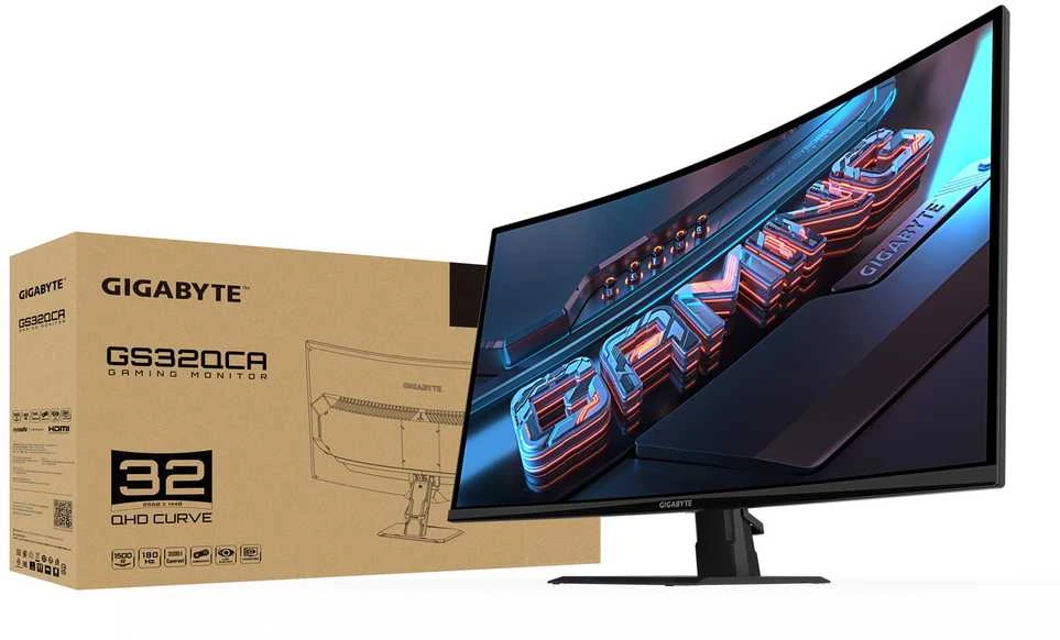 Monitorius Gigabyte | GS32QCA EU | 31.5 " | VA | 180 Hz | 1 ms | 250 cd/m² | HDMI jungčių kiekis: 2
