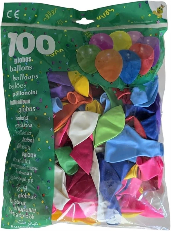 Globolandia Balionai ovalūs, įvairių spalvų, D21 cm 100 vnt.