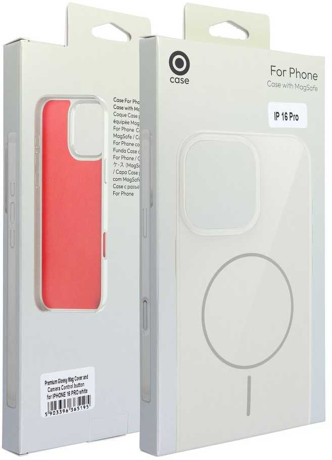 OEM dėklas, skirtas „iPhone 17 PRO“ blizgiam „Mag“ dangteliui, suderinamas su „MagSafe“ baltais
