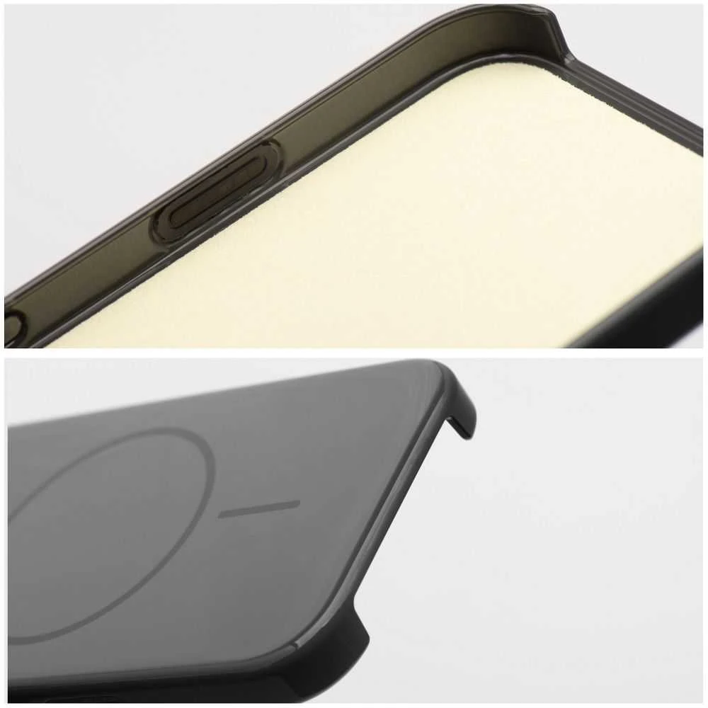 Oem Originalus „iPhone 17 Pro / 18 Pro“ dėklas (žemas kameros kraštas), blizgus „Mag“ dėklas, suderinamas su „MagSafe“ (juodas)