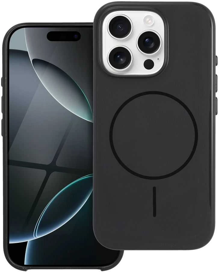 OEM dėklas, skirtas iPhone 17 AIR, blizgus Mag dėklas, suderinamas su MagSafe juodas