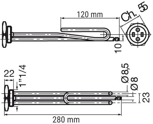 Gnali_Bocia Kaitinimo elementas GNALI BOCIA 416, 2 kW