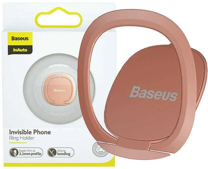 Baseus Invisible Ring telefono laikiklis / žiedas - Rožinis auksas