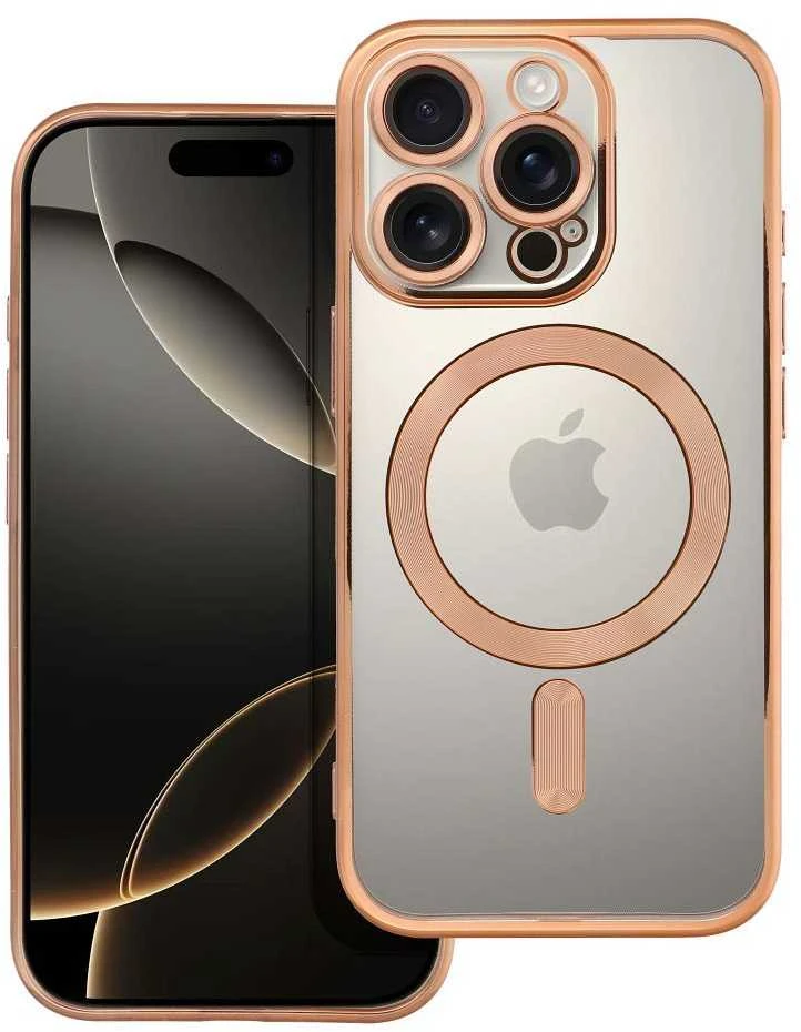 OEM dėklas, skirtas iPhone 16 PRO, Electro Mag dėklas, suderinamas su MagSafe auksiniu dangteliu