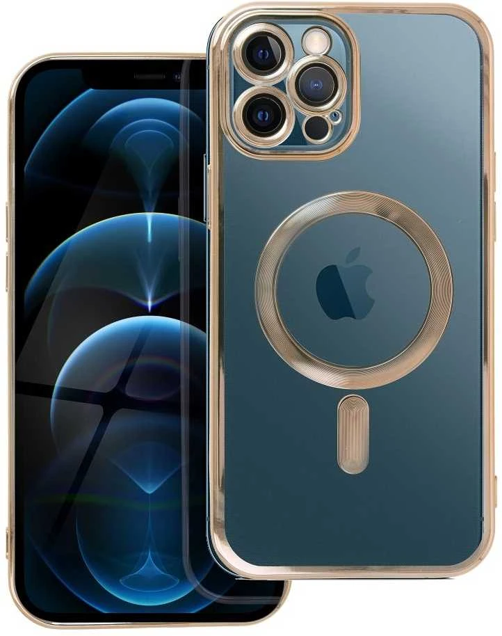 Oem dėklas iPhone 12 PRO MAX Electro Mag Cover, suderinamas su MagSafe, auksinis