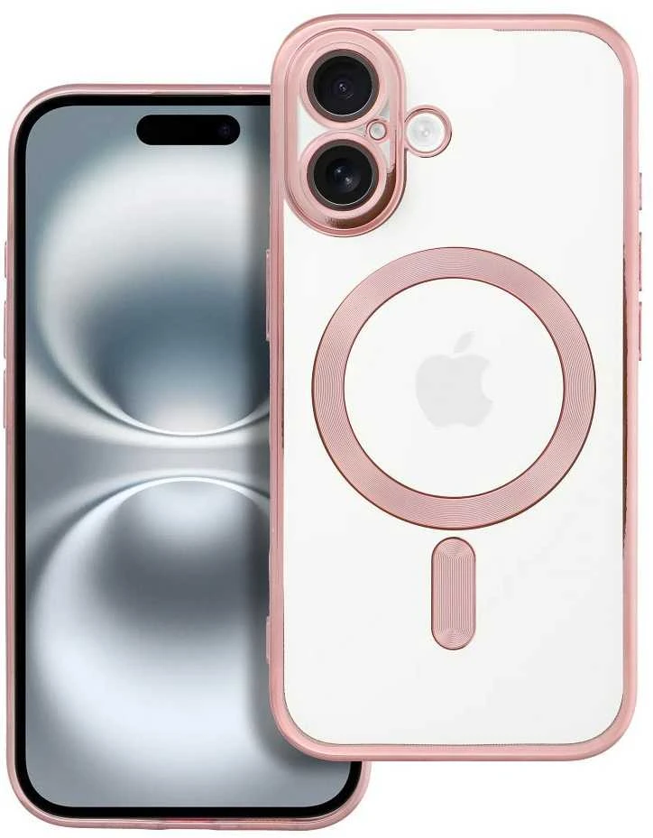OEM dėklas, skirtas iPhone 16, Electro Mag dėklas, suderinamas su MagSafe, auksinis-rose