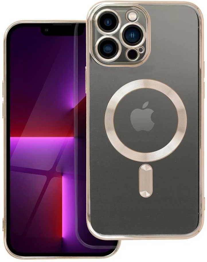 OEM dėklas, skirtas iPhone 13 PRO MAX, Electro Mag dėklas, suderinamas su MagSafe auksiniu dangteliu.