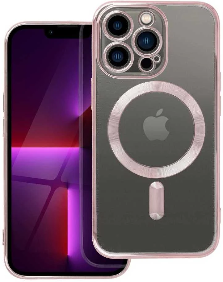 OEM dėklas, skirtas iPhone 13 PRO, Electro Mag dėklas, suderinamas su MagSafe, auksinis-rose