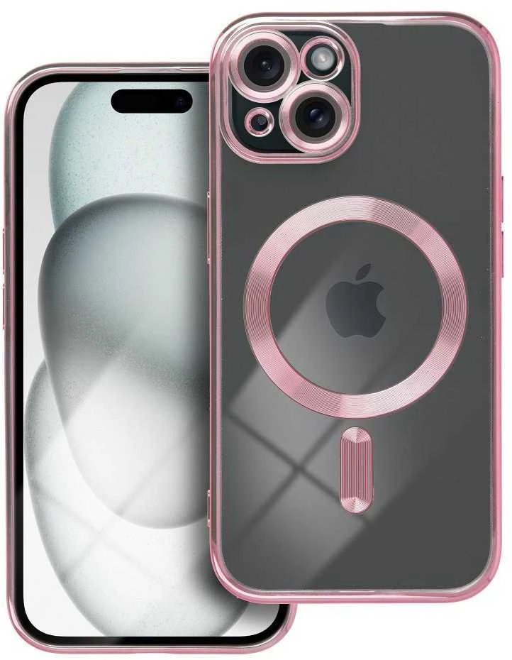 OEM dėklas, skirtas iPhone 15, Electro Mag dėklas, suderinamas su MagSafe, auksinis-rose