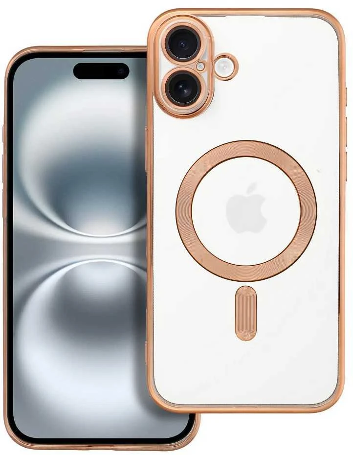 OEM dėklas, skirtas iPhone 16 PLUS, Electro Mag dėklas, suderinamas su MagSafe auksiniu dangteliu