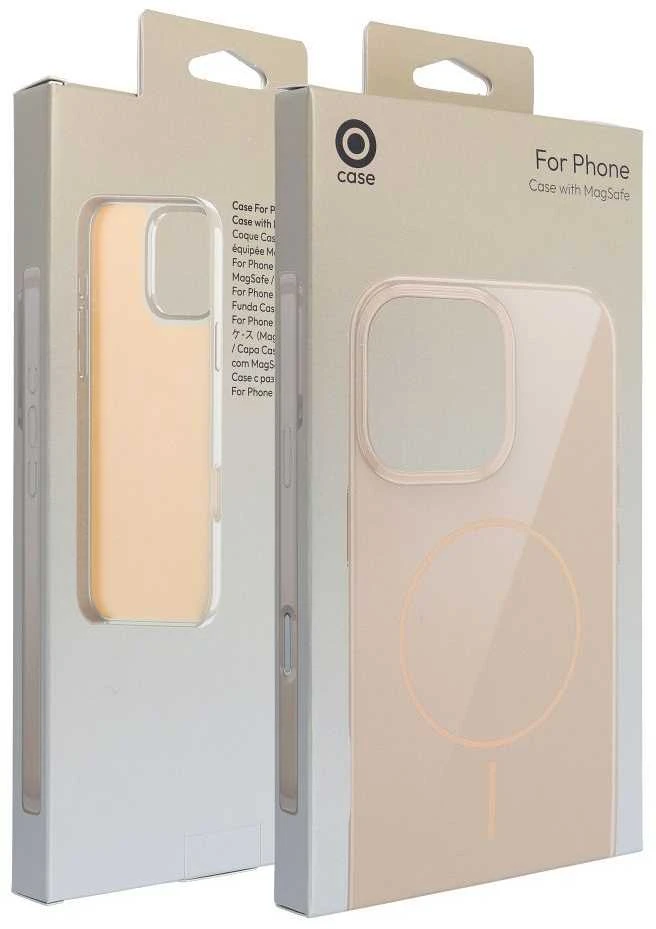 OEM dėklas, skirtas iPhone 17, blizgus Mag dėklas, suderinamas su MagSafe dykumos auksiniu dangteliu.