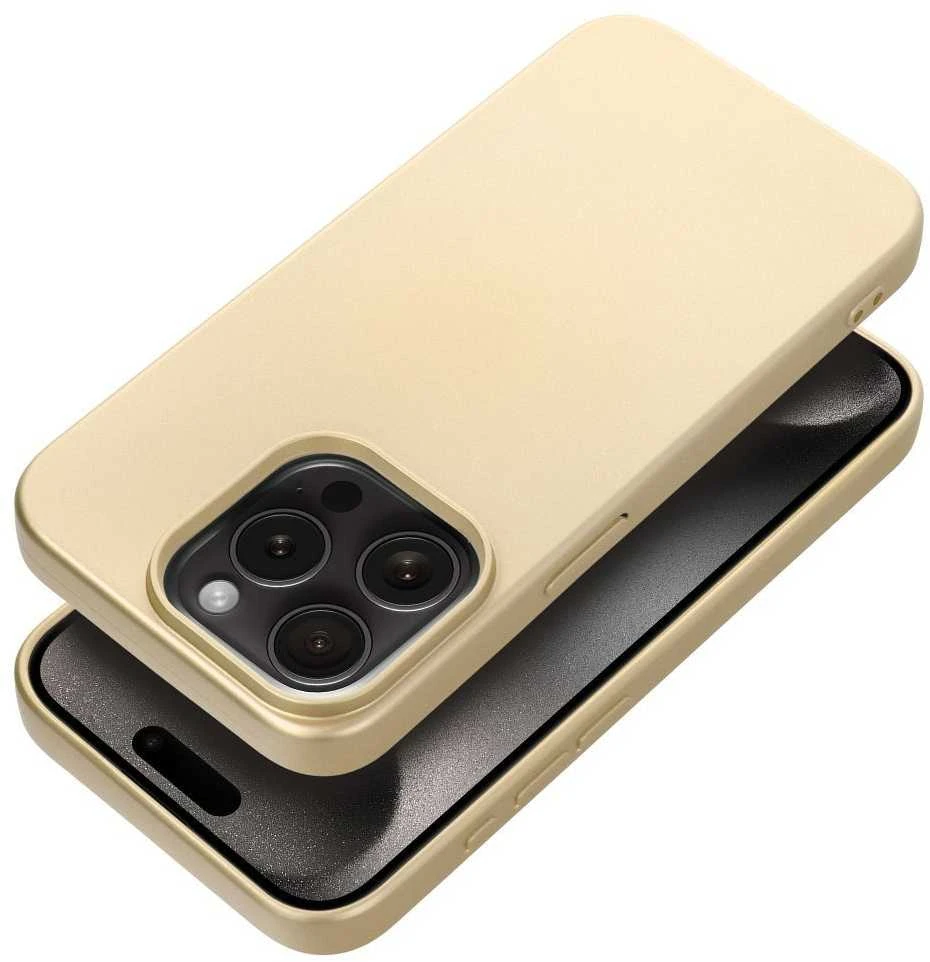 OEM dėklas iPhone 15 PRO metalinis auksinis