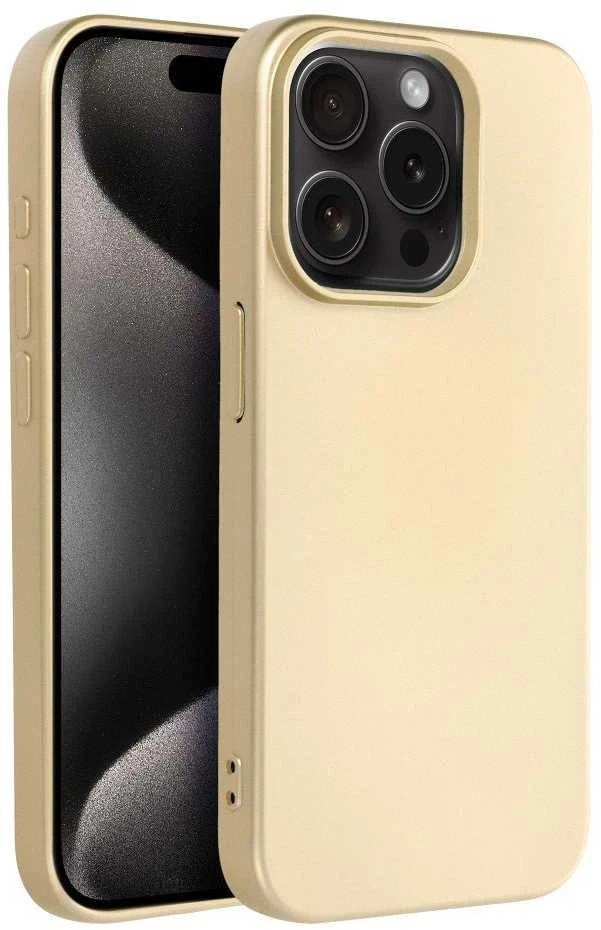 OEM dėklas iPhone 15 PRO metalinis auksinis