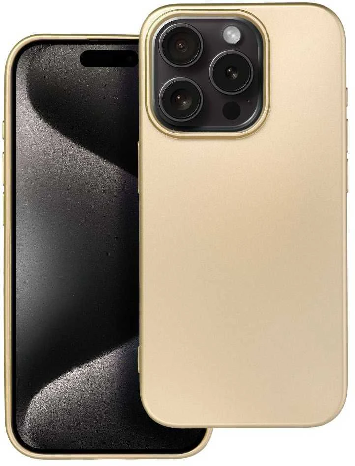 OEM dėklas iPhone 15 PRO metalinis auksinis