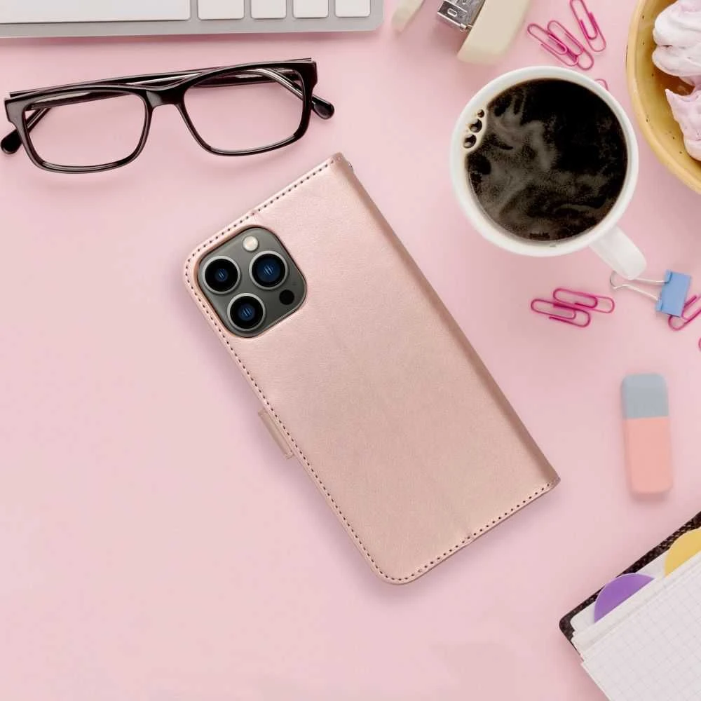 Forcell OEM atverčiamas dėklas iPhone 12 MINI Mezzo Book mandala rožinis auksinis