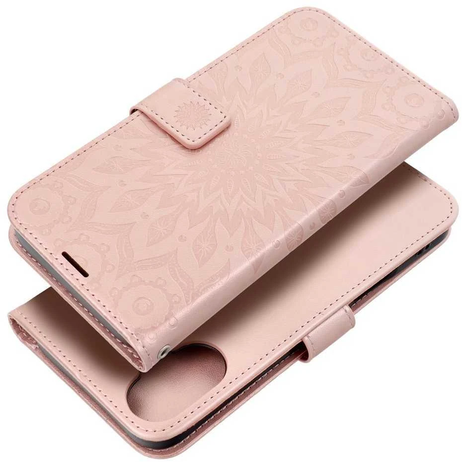 OEM atverčiamas dėklas iPhone 16 PLUS Mezzo Book mandala rožių auksinis