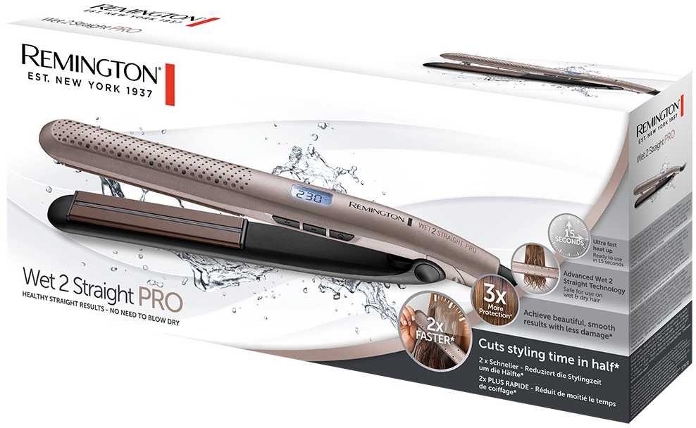 Remington | Wet 2 Straight PRO Plaukų tiesintuvas | S7970 | Ceramic heating system | Temperature (max) 230 °C | Rožinė/Gold