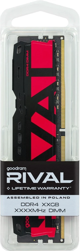 „Goodram *DDR4 Rival Radiant 32GB (2*16)/3200 CL16 Raudona“ atminties modulis 2 x 16 GB 3200 MT/s 288 kontaktų DIMM