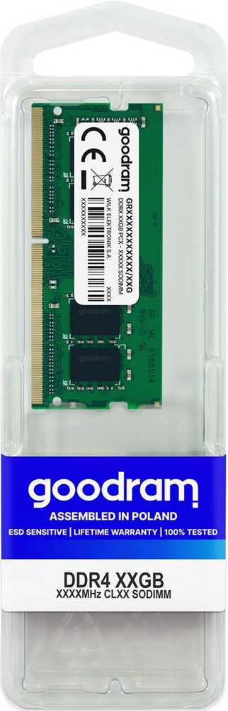 Nešiojamo kompiuterio atmintis Goodram GR3200S464L22S/8G memory module 8 GB 1 x 8 GB DDR4 3200 MHz