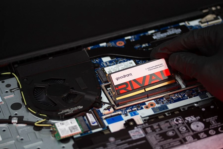 „Goodram SODIMM DDR5 32GB 5600MHz CL40 DR RIVAL“ atminties modulis 1 x 32 GB 5600 MT/s 262 kontaktų SO-DIMM