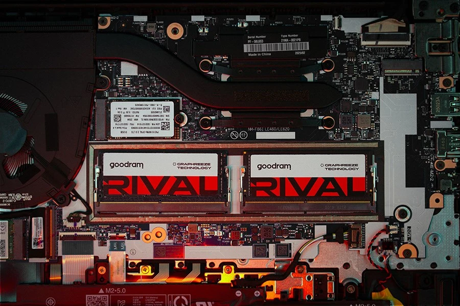 „Goodram SODIMM DDR5 32GB 5600MHz CL40 DR RIVAL“ atminties modulis 1 x 32 GB 5600 MT/s 262 kontaktų SO-DIMM