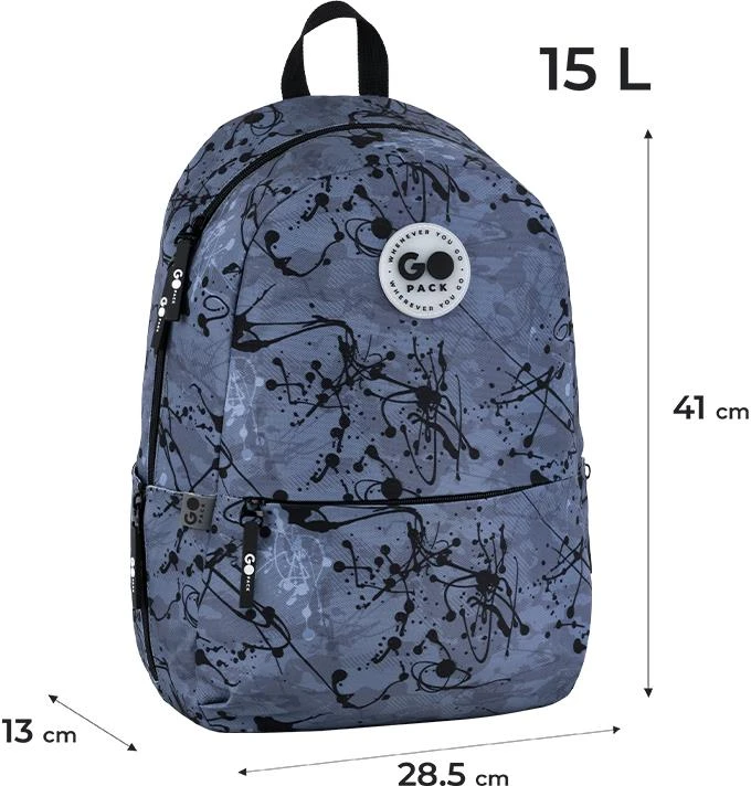 Gopack Mokyklinė kuprinė GO26-188M-3. pilka sp.. 28,5x13x41 cm