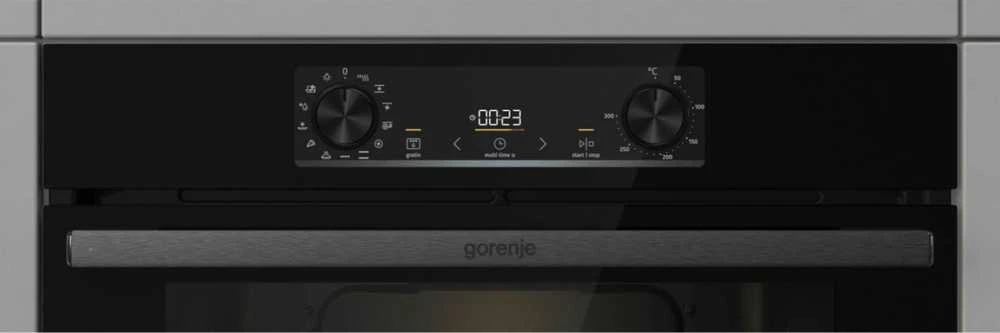 Gorenje | Orkaitė | BO6737E02BG | 77 L | Daugiafunkcis | EcoClean | Mechaninis valdymas | Konvekcija | Aukštis 59,5 cm | Plotis 59,5 cm | Juodas