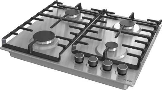 Gorenje | Hob | G642ABX | Gas | Number of burners/cooking zones 4 | Rotary knobs | Nerūdijantis plienas
